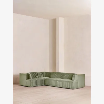 Soho Home Hamish Modular Sofa, L-Shape Sofa Sofa, Velvet, Seafoam, UK