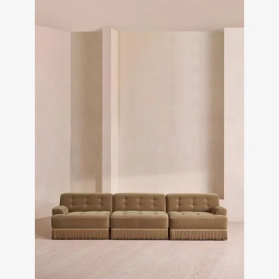 Soho Home Elowen Modular Sofa, Four Seater, Velvet, Truffle, UK