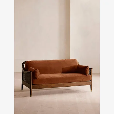 Soho Home Atlanta Three Seater, Velvet, Cinnamon, UK