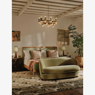 Soho Home Blair Two Seater Sofa, Velvet, Lichen, UK