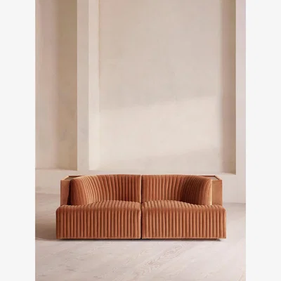 Soho Home Hamish Modular Sofa, Three Seater, Velvet, Antique Rose