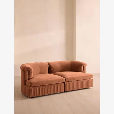 Soho Home Oona Modular Sofa, Three Seater, Velvet Antique Rose UK