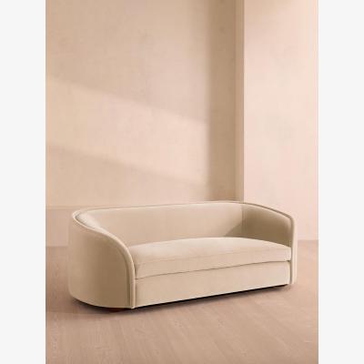 Soho Home Conall Three Seater Sofa, Velvet, Porcelain