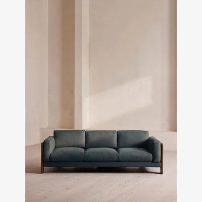 Soho Home Marcia Three Seater Sofa, Linen, Prussian Blue