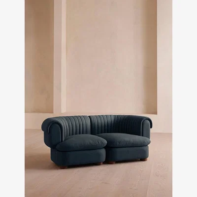 Soho Home Rava Modular Sofa, Three Seater, Linen, Prussian Blue