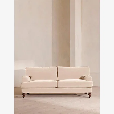 Soho Home Arundel Three Seater Sofa, Velvet, Porcelain