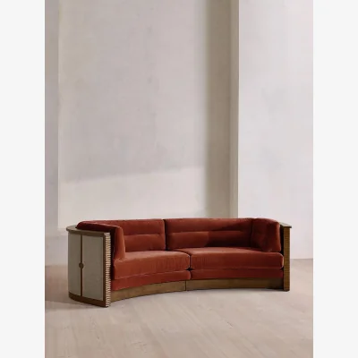Soho Home Belmont Sofa, Three Seater, Velvet, Rust, UK