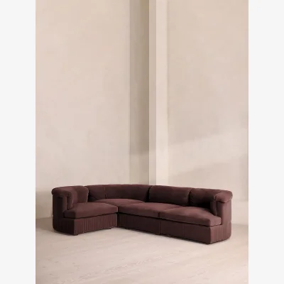 Soho Home Oona Modular Sofa, L-Shape Sofa, Velvet, Aubergine, UK