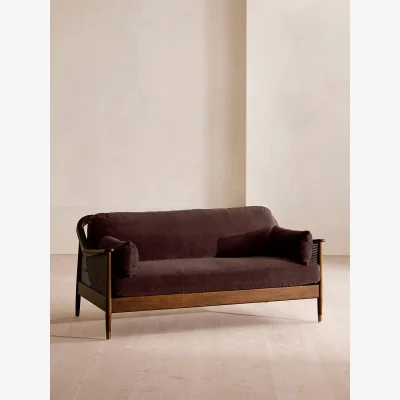 Soho Home Atlanta Three Seater, Velvet, Aubergine, UK