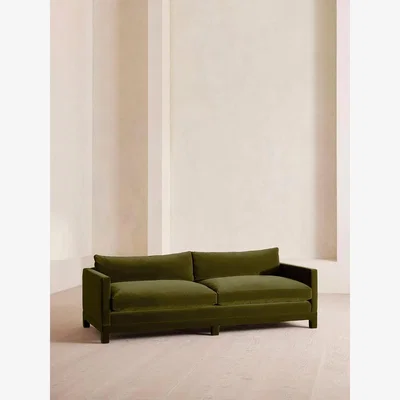 Soho Home Ashford Four Seater Sofa, Velvet, Olive