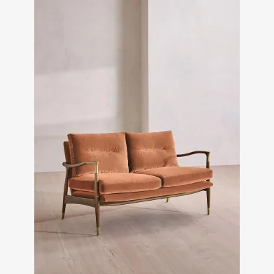 Soho Home Theodore Two Seater Sofa, Velvet, Antique Rose, UK