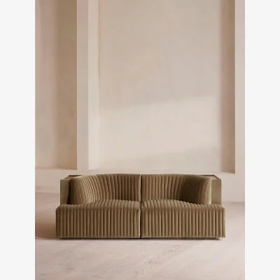Soho Home Hamish Modular Sofa, Three Seater, Velvet, Truffle, UK