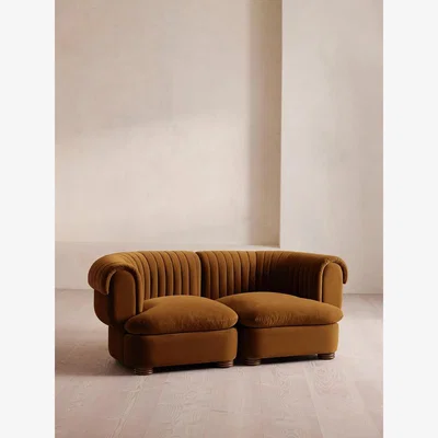 Soho Home Rava Sectional Sofa, Three Seater, Velvet, Mustard, US
