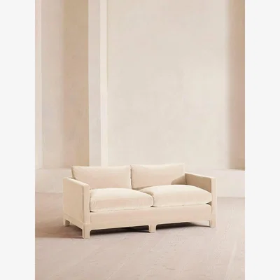 Soho Home Ashford Two Seater Sofa, Velvet, Porcelain