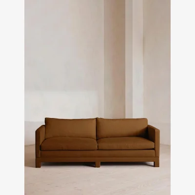 Soho Home Ashford Three Seater Sofa, Linen, Terracotta, UK