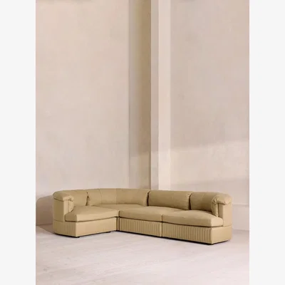 Soho Home Oona Sectional Sofa, L-Shape Sofa, Linen, Wheat, UK