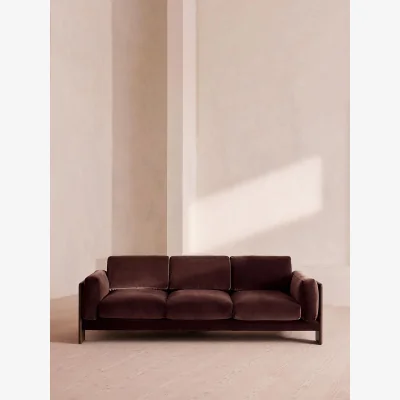 Soho Home Marcia Three Seater Sofa, Aubergine Velvet, UK