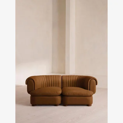 Soho Home Rava Modular Sofa, Three Seater, Linen, Terracotta, UK