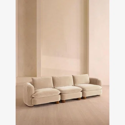 Soho Home Vivienne Deeper Sit Modular Sofa, Four Seater, Velvet Porcelain UK