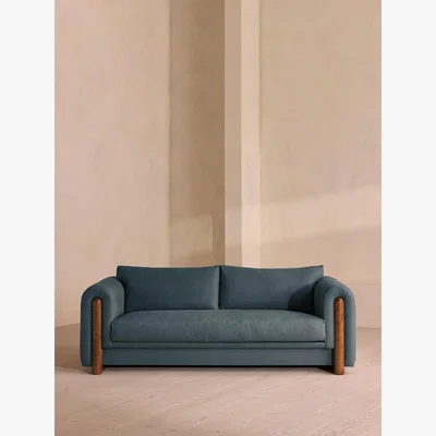 Soho Home Faarell Three Seater Sofa, Linen, Prussian Blue