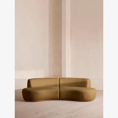 Soho Home Aline Serpentine Modular Sofa, Three Seater, Linen, Ochre, UK