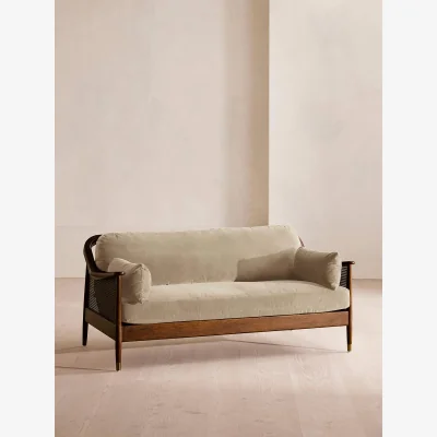 Soho Home Atlanta Three Seater, Velvet, Oyster, UK