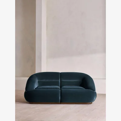 Soho Home Edison Modular Sofa, Three Seater, Velvet, Royal Blue UK