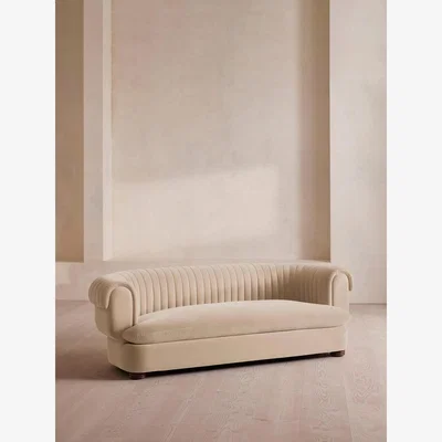 Soho Home Rava Three Seater Sofa, Velvet, Porcelain
