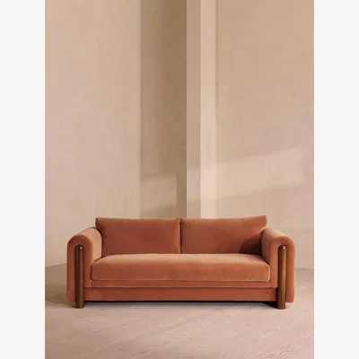 Soho Home Faarell Three Seater Sofa, Velvet, Antique Rose