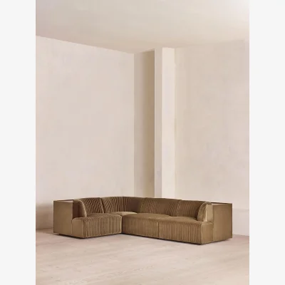 Soho Home Hamish Modular Sofa, L-Shape Sofa, Velvet, Truffle, UK