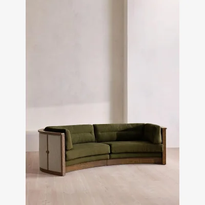 Soho Home Belmont Sofa, Three Seater, Linen, Olive, UK