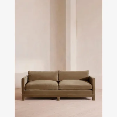 Soho Home Ashford Three Seater Sofa, Velvet, Truffle, UK
