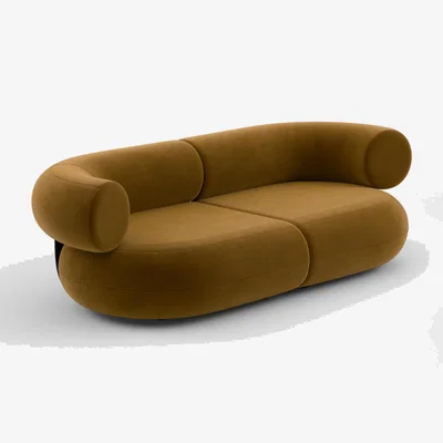 Tom Dixon Tom Dixon - Fat 2.5-Seater Modular Sofa - Configuration 1 - Gold (Royal 132)