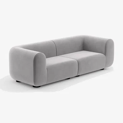 Tom Dixon Tom Dixon - Plump 3-Seater Wide Modular Sofa - Configuration 3 - Silver (Royal 125)