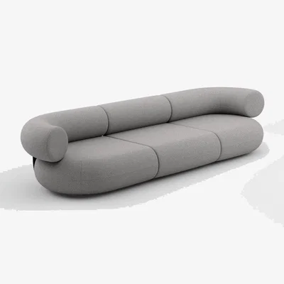 Tom Dixon Tom Dixon - Fat 3-Seater Modular Sofa - Configuration 2 - Light Grey (Kvadrat Divina Melange 0120)