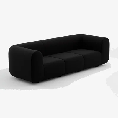 Tom Dixon Tom Dixon - PLUMP 3-Seater Sofa - Configuration 2 - Black (Kvadrat Hero 2 0192)