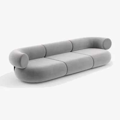 Tom Dixon Tom Dixon - Fat 3-Seater Modular Sofa - Configuration 2 - Silver (Royal 125)