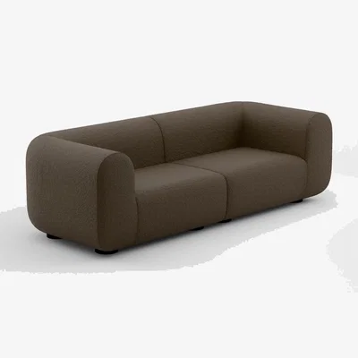 Tom Dixon Tom Dixon - Plump 3-Seater Wide Modular Sofa - Configuration 3 - Light Brown (Kvadrat Elle 0280)