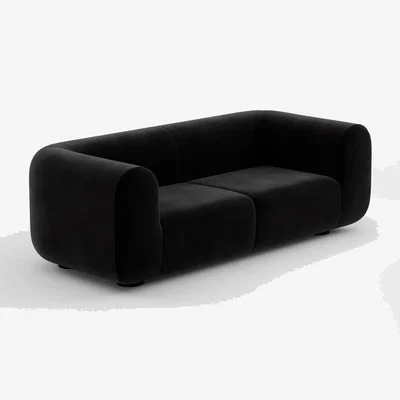 Tom Dixon Tom Dixon - PLUMP 2.5-Seater Sofa - Configuration 1 - Black (Kvadrat Gentle 0193)