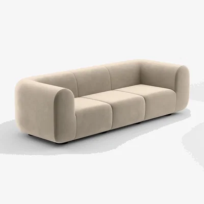 Tom Dixon Tom Dixon - PLUMP 3-Seater Sofa - Configuration 2 - Pearl (Royal 106)