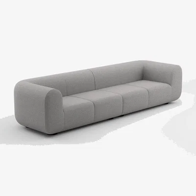 Tom Dixon Tom Dixon - Plump 4-Seater Modular Sofa - Configuration 4 - Light Grey (Kvadrat Divina Melange 0120)