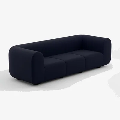 Tom Dixon Tom Dixon - PLUMP 3-Seater Sofa - Configuration 2 - Indigo (Linara 2494 30)