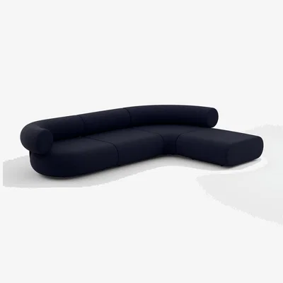 Tom Dixon Tom Dixon - Fat L-Shaped Modular Sofa - Configuration 3 - Indigo (Linara 2494 30)
