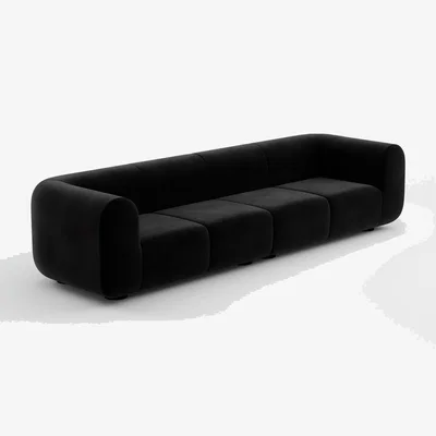 Tom Dixon Tom Dixon - Plump 4-Seater Modular Sofa - Configuration 4 - Black (Kvadrat Gentle 0193)