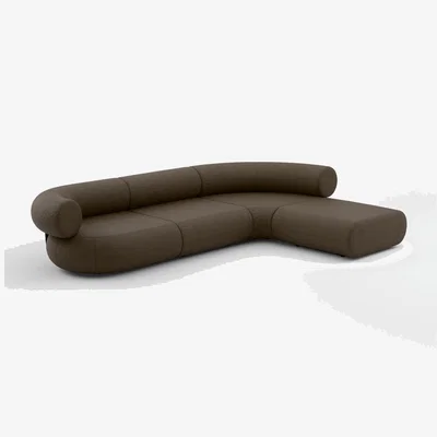 Tom Dixon Tom Dixon - Fat L-Shaped Modular Sofa - Configuration 3 - Light Brown (Kvadrat Elle 0280)