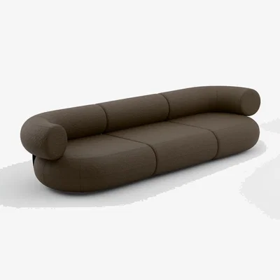 Tom Dixon Tom Dixon - Fat 3-Seater Modular Sofa - Configuration 2 - Light Brown (Kvadrat Elle 0280)