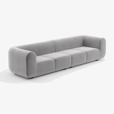 Tom Dixon Tom Dixon - Plump 4-Seater Modular Sofa - Configuration 4 - Silver (Royal 125)