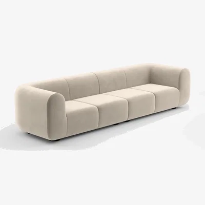 Tom Dixon Tom Dixon - Plump 4-Seater Modular Sofa - Configuration 4 - Pearl (Royal 106)