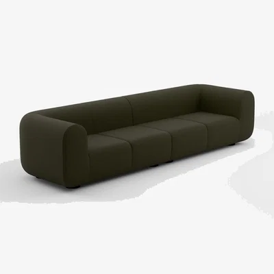 Tom Dixon Tom Dixon - Plump 4-Seater Modular Sofa - Configuration 4 - Tarragon (Linara 2494 100)