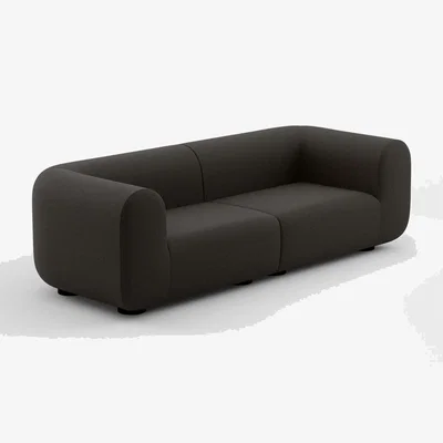 Tom Dixon Tom Dixon - Plump 3-Seater Wide Modular Sofa - Configuration 3 - Dark Grey (Kvadrat Divina Melange 0180)
